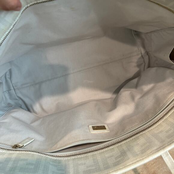 Fendi Spalmati FF Emboroidered Floral Medium Bag White - Picture 9 of 13